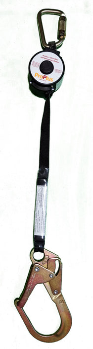 Dispositivo autorretráctil ProPlus Gancho grande ultramini: Cordón de poliéster y Dyneema de 8' x 1". Fuerza de detención máxima (MAF) de 900 lb. Indicador de impacto en línea. Amortiguador de impacto en línea: ahora disponible en MTN Shop EE. UU.
