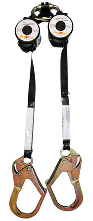 Gancho grande con dispositivo autorretráctil dual ProPlus: cordón de poliéster y Dyneema de 8' x 1". Fuerza de detención máxima (MAF) de 900 lb. Indicador de impacto en línea. Amortiguador de impacto en línea: ahora disponible en MTN Shop EE. UU.