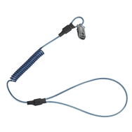 Stretch-coil Hard Hat Tether with choke-on cinch-loop and snap-clip - imagen 3