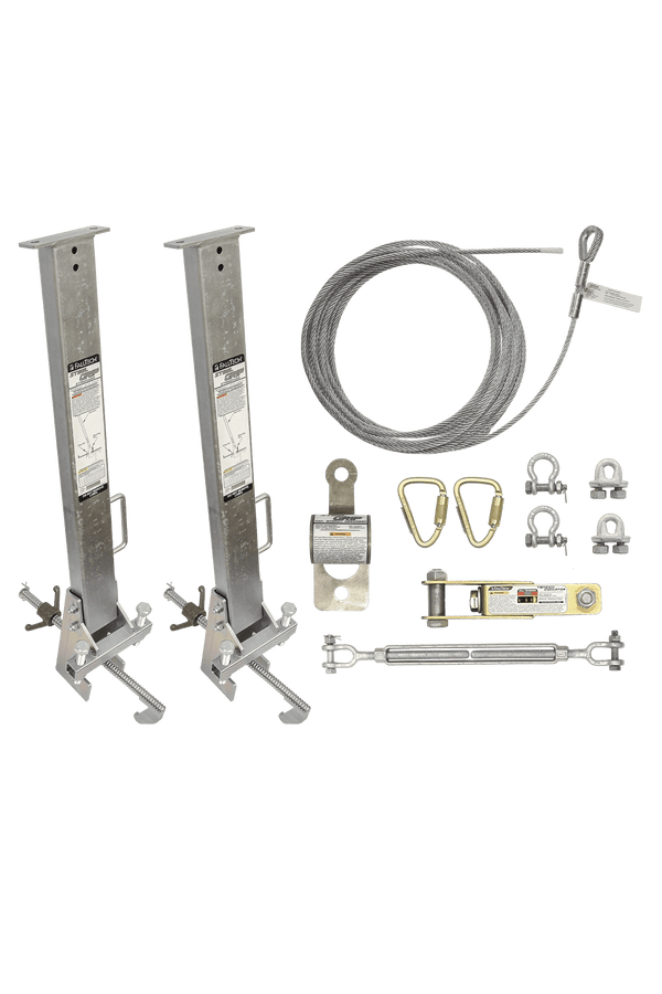 Cable HLL System and Stanchions with 18" beam clamps