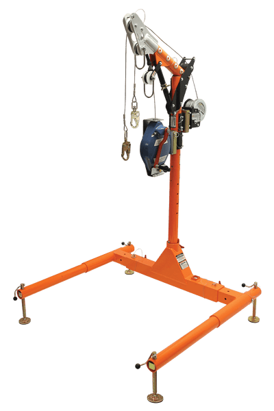 Sistema de pescante para espacios confinados con brazo pescante desplazado de 12" a 29", cabrestante y SRL-R
