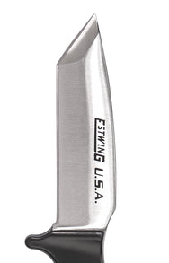 Estwing® 4" and 6" Fixed Blade Steel Tanto Knife– Estwing’s Tanto Knife is the ultimate in durability and design. Styled after japanese swords, it has a dagger like design. It is also lightweight and easy to carry. The Tanto is forged in one piece of U.S. steel, with hand sharpened edges and an outdoor powder coated hilt. The double beveled blade makes it easy to sharpen. The Tanto knife is available in the 4" or 6" blade and comes with a high quality nylon sheath. – Now available at MTN Shop US. - imagen 2