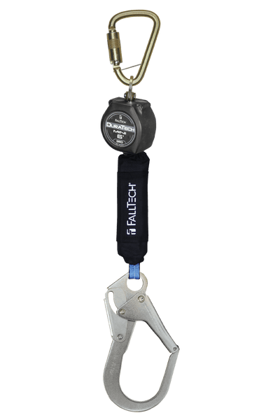 Mini SRL personal de 6' con gancho de barra de refuerzo de acero, incluye mosquetón de conexión dorsal de acero - CSA
