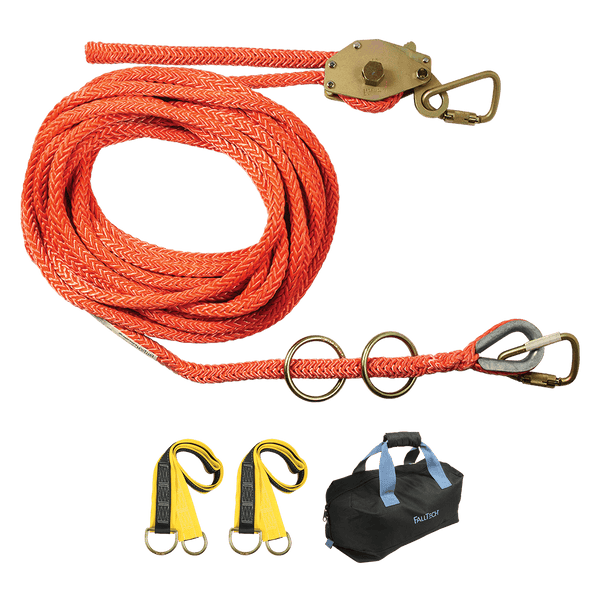 Temporary Rope HLL System; 2-person Hollow-core Polyester Rope