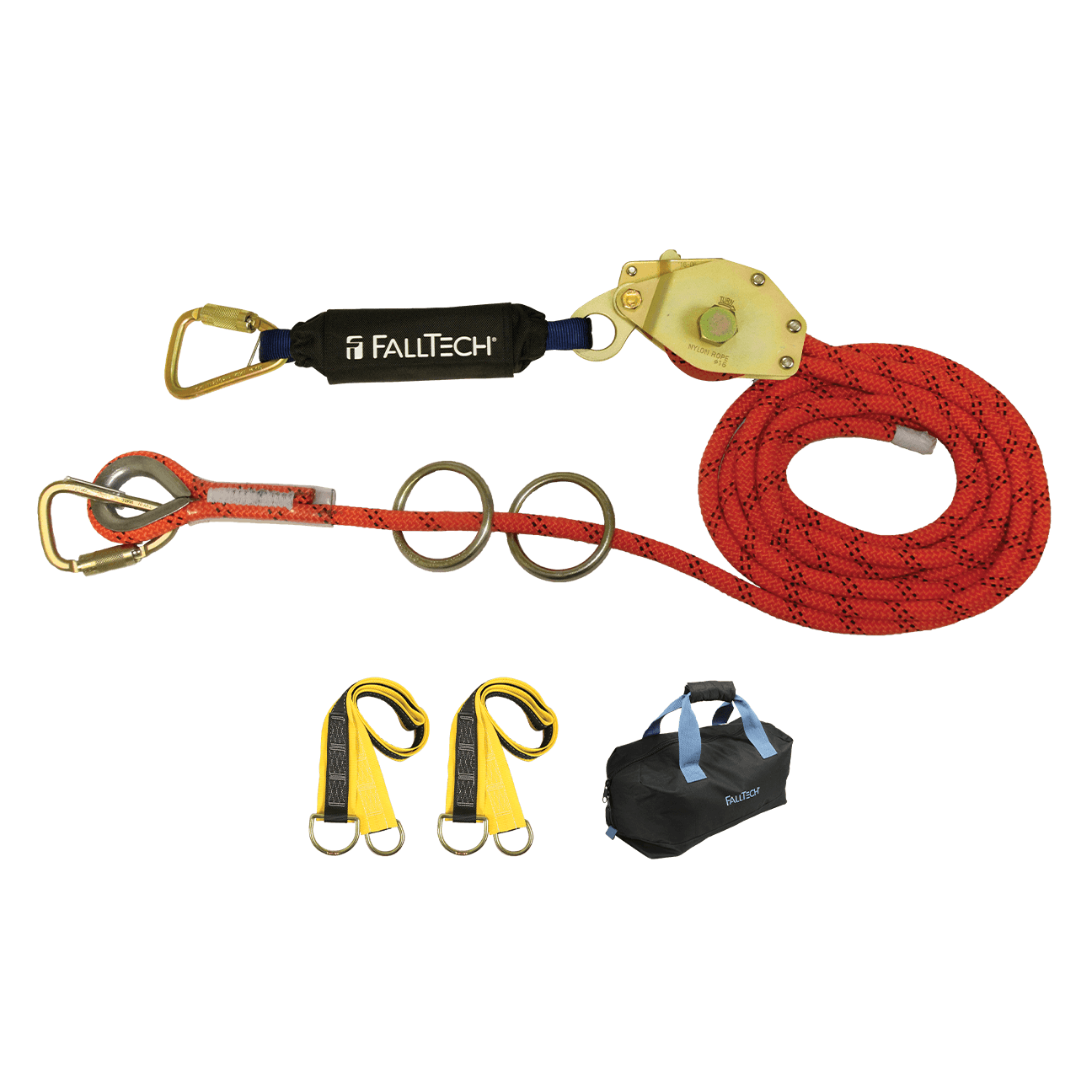 100' Temporary Rope HLL System; 2-person with Kernmantle Rope – MTN SHOP
