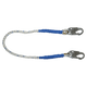 3' Rope Restraint Lanyard, Fixed-length with Steel Snap Hooks