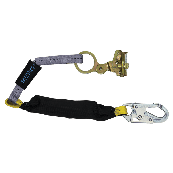 Hinged Trailing Rope Adjuster with 3' FT Basic® Soft Pack Energy Absorbing Lanyard