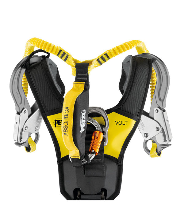 Petzl volt harness yellow and black detail focus