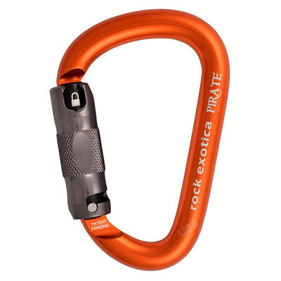 Mosquetón con bloqueo automático Rock Exotica Pirate: como mosquetón HMS o en forma de pera, el Pirate se adapta fácilmente al uso de una amplia gama de equipos, correas o cuerdas, ya sea como un mosquetón de seguridad en el arnés. – Ahora disponible en MTN Shop US.