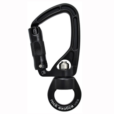 Rock Exotica SwivaEye (Autolock): SwivaEye es la integración de nuestros mosquetones técnicamente avanzados con nuestros giratorios de alta eficiencia. – Ahora disponible en MTN Shop US.