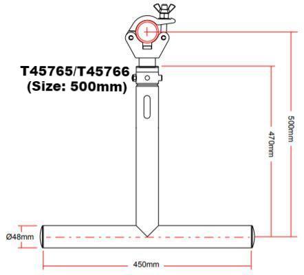 Doughty Modular Drop Arm Tee ⌀2'' (Aluminum) offered by MTN Shop 