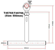 Camiseta con brazo abatible modular Doughty de ⌀2'' (aluminio) ofrecida por MTN Shop 