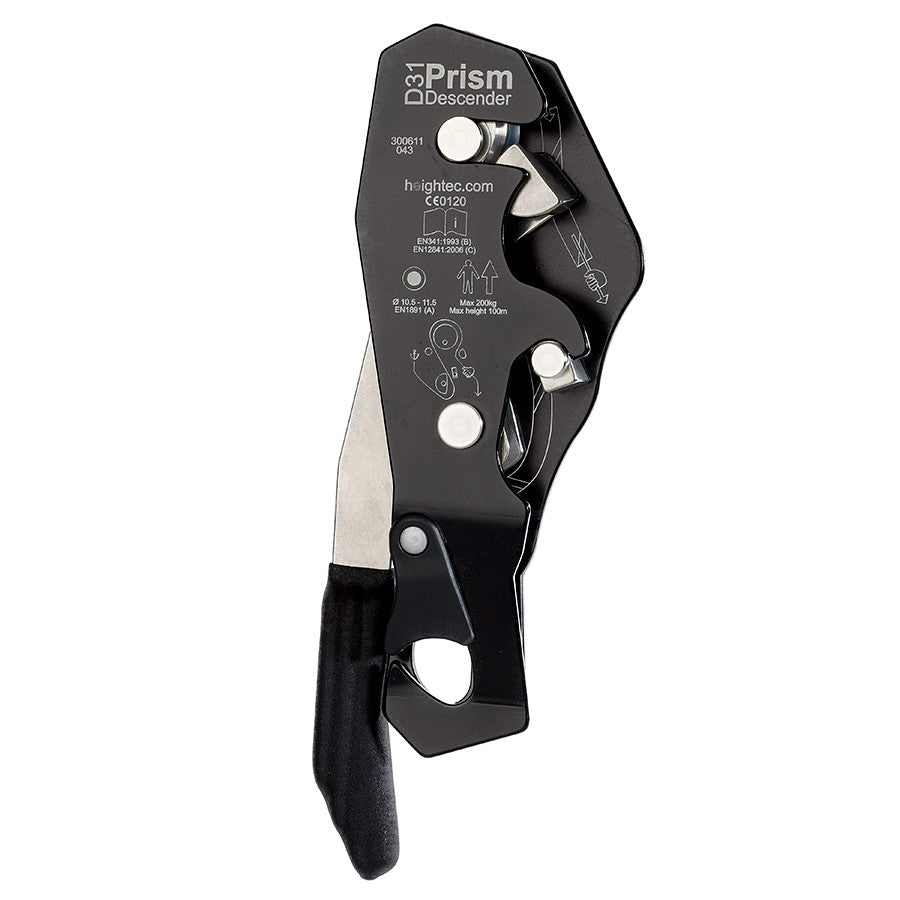 PMI heightec® Prism Double-Lock Descender– The heightec® Prism descender is great for any rope access worker with a mechanism which multiplies the braking force applied. Fine-tune control, CE EN 341-B, EN 12841-C – Now available at MTN Shop US.