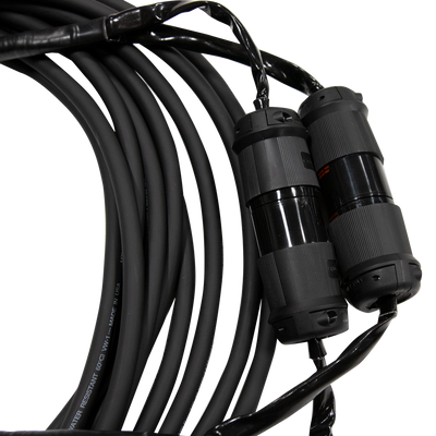 Cable de motor de doble torsión de Mountain Productions 16/7 (trifásico): cables de motor 16/7 con conectores Hubbell de doble torsión para potencia y control del polipasto eléctrico de cadena. Los mejores cables de motor para polipastos de cadena CM en longitudes de 5' a 200': ahora disponibles en MTN Shop US.