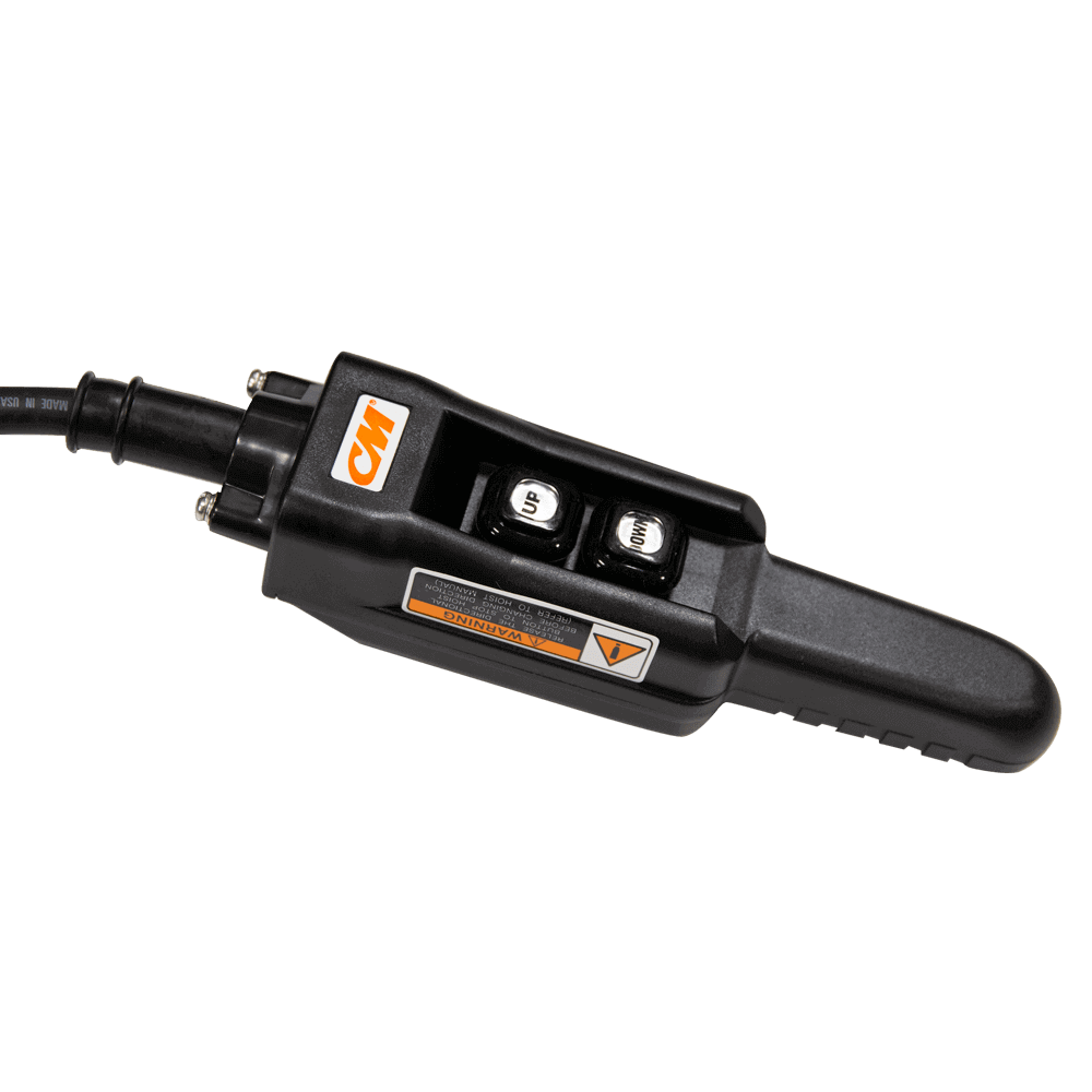 Estación de control CM (Pickle) - Ensamblada: estaciones de control CM ensambladas en una variedad de opciones de distribución de pines. CM Hoist Pickles incluye cableado y hardware de instalación, para usar con polipastos eléctricos de cadena CM. – Ahora disponible en MTN Shop US.