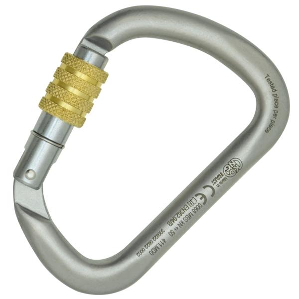 Kong silver and gold screw carabiner