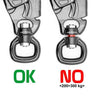 Kong Tango 360 Double Gate Connector Carabiner with Swivel– The Kong Tango 360 Connector combines Tango connector with a smooth, efficient swivel and an overload indicator. The overload indicator ensures safe use by activating when a load between 200 and 300kg is applied. The connector is directional to prevent twisting of ropes, lanyards and metal cables.The Double Gate safety system is easy to use and reduces the risk of accidental opening. The Keylock system prevents accidental snags while maneuvering. S
