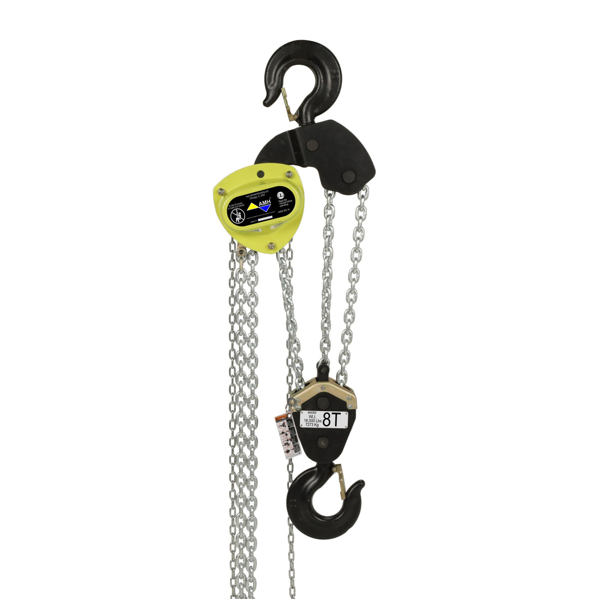 AMH Manual Hoist 1t to 8t– The AMH Manual Hoist 1.0t to 8.0t USA Chain is an excellent choice for anyone looking for a reliable and versatile hoist. With its lifting capacity, ease of use, and durability, this hoist can help you increase productivity and efficiency in your workplace, while also ensuring the safety of workers and equipment. – Now available at MTN Shop US.