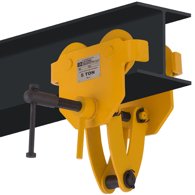 OZ Lifting Quick Adjust Trolley– The OZ Lifting quick adjust trolley is designed for super quick attachment to most I, S, and W beams. The trolley features a safety handle lock for added protection and is available in lifting capacities ranging from 0.5 tons to 10 tons. The trolley is designed for use with manual or powered hoists. – Now available at MTN Shop US. - imagen 6