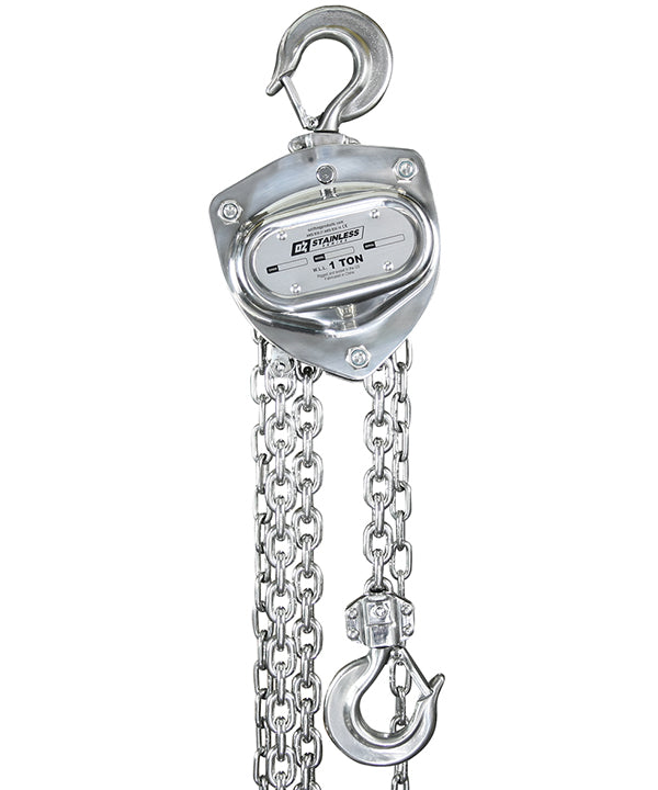OZ Lifting Stainless Steel Chain Hoist– The Oz Lifting stainless steel chain hoist features both a stainless steel hand and load chain for a durable and non oily finish. This ceiling chain hoist is perfect for minimizing effort while moving heavy loads. The chain hoist is available with lifting capacities of 0.5 ton, 1 ton and 2 ton – Now available at MTN Shop US. - imagen 2