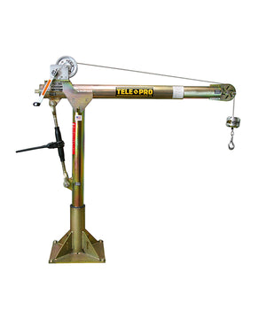 Grúa pescante Tele-Pro de OZ Lifting: la grúa pescante Tele-Pro de OZ Lifting cuenta con un ajuste de brazo telescópico patentado que puede extenderse y retraerse mientras está bajo carga. El brazo telescópico se puede ajustar utilizando la manija del cabrestante o un adaptador de taladro. La grúa se suministra con un cabrestante manual, un cabrestante de CA o un cabrestante de CC y está disponible con capacidades de elevación de 500 lb, 1200 lb o 2500 lb. – Ahora disponible en MTN Shop US.