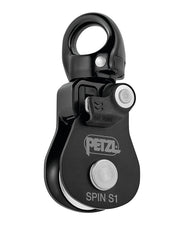 Petzl Spin S1 Pulley – The Petz spin S1 pulley is a highly efficient and compact single pulley with a swivel. The S1 has been engineered for maximum simplicity when setting up a haul or load deviation and can be opened even when attached to an anchor. The pulley is compact and lightweight which makes it an excellent tool for technical rescues and work with tensioned highlines. The smooth sheave has sealed balled bearings and is very efficient. The swivel makes it simple to orient the pulley under a load and - imagen 7