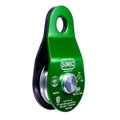 Polea de aluminio PMI SMC/RA de 2” – NFPA– La polea de aluminio SMC/RA de 2” es la polea de placa lateral original de SMC. Este producto tiene un rodamiento de bolas sellado para una acción suave y un MBS de 6070 lbf. – Ahora disponible en MTN Shop US.