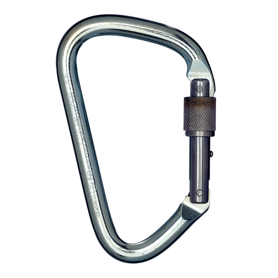 PMI SMC Extra Large Steel Lock D Carabiner – NFPA– The SMC XL Steel Lock D Carabiner is an offset “D” shape for easy fitting over a standard 1.25” ladder rung. Ideal for rescue with extra-wide clipping. NFPA compliant – Now available at MTN Shop US.