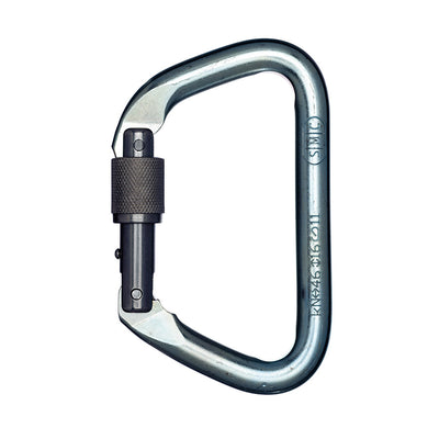 Mosquetón de acero D grande con bloqueo PMI SMC – NFPA– El mosquetón de acero D grande con bloqueo SMC – NFPA es ideal para que lo utilicen profesionales de bomberos y rescate. Acabado recubierto de zinc ideal para uso táctico. Opción de acero inoxidable disponible: ahora disponible en MTN Shop US.