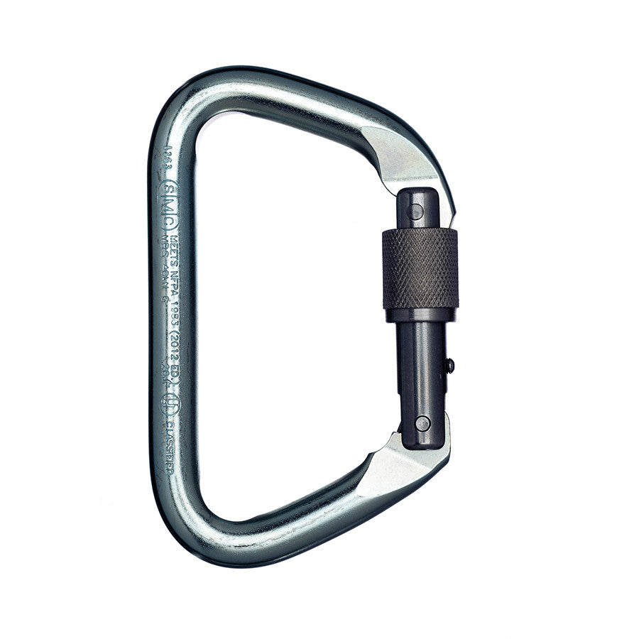 PMI SMC Large Locking D Steel Carabiner – NFPA– The SMC Large Locking D Steel Carabiner – NFPA is ideal for usage by fire and rescue professionals. Zinc-coated finish great for tactical use. Stainless steel option available – Now available at MTN Shop US.