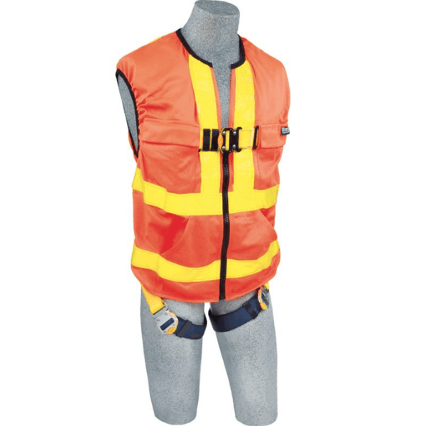 3M™ DBI-SALA® Delta Vest™ Hi-Vis Reflective Work Vest Harness (Quick Connect Buckles) - Orange Hi-Vis On Model
