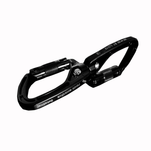 Rock Exotica SwivaBiner (Auto-Lock) – The SwivaBiner features a high-strength bushing that will withstand greater abuse than a bearing. – Now available at MTN Shop US.