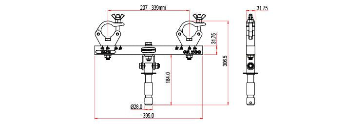 Doughty Solid Swivel Truss Adapter (Aluminum). Supplied by MTN Shop EU - imagen 2