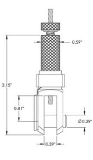 Griplock - Grip for 3/32" & 1/8" cable with locking pin