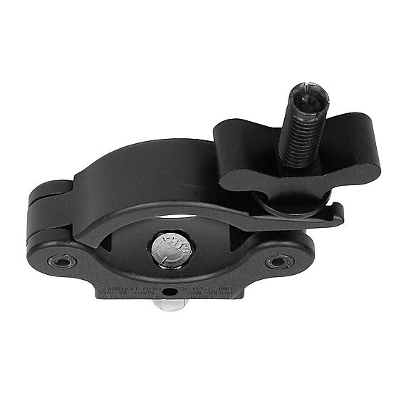 he Light Source Mega-Slim Coupler MSCB-CS — low-profile black lighting clamp with 3/8" flat head bolt for 1-1/4" to 2.050" OD pipe and truss tube.