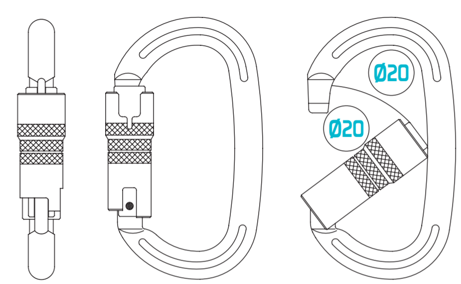 Kong Carabiner: Ovalone Carbon Steel Twistlock - imagen 2