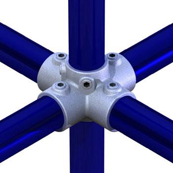 Key Clamp: Doughty Four Way Cross Pipe Fitting. Supplied by MTN Shop