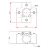 Key Clamp: Doughty Four Way Cross Pipe Fitting. Supplied by MTN Shop