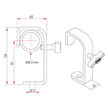 Dimensiones de la abrazadera de gancho Doughty - Tienda MTN  - imagen 3