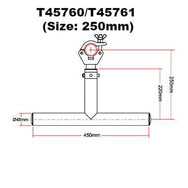 Camiseta con brazo abatible modular Doughty de ⌀2'' (aluminio) ofrecida por MTN Shop 