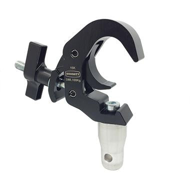 Abrazadera de gatillo rápido Doughty con medio conector (negro). Suministrado por la tienda MTN 