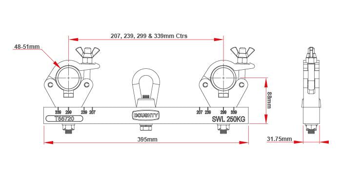 Adaptador de armazón colgante sólido Doughty (aluminio). Suministrado por MTN Shop UE - imagen 4