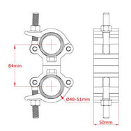 Especificaciones del acoplador paralelo Doughty Light - Se adapta a tubos de ⌀1,9''-2'' - Tienda MTN  - imagen 3