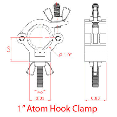 Especificaciones de la abrazadera de gancho Atom Doughty de 1'' - Tienda MTN - imagen 3