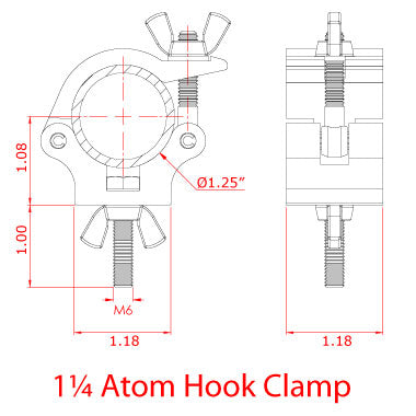 Especificaciones de la abrazadera de gancho Atom Doughty de 1,25'' - Tienda MTN - imagen 4