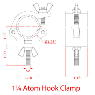 Doughty 1.25'' Atom Hook Clamp Specifications - MTN Shop