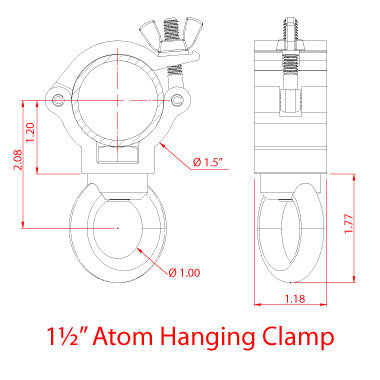 Doughty Eye Clamp: 1.5'' Atom Hanging Clamp - MTN Shop